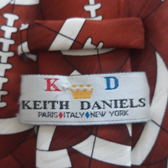 Keith Daniels Men's Novelty Tie=Play Ball Series 1, 2 of 6 Football Print - Picture 4 of 6